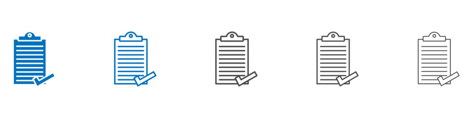 Clipboard check icon vector set collection for web