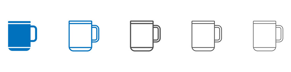 Coffee mug icon vector set collection for web