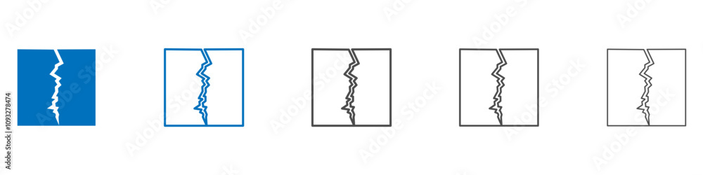Poster crack icon vector set collection for web