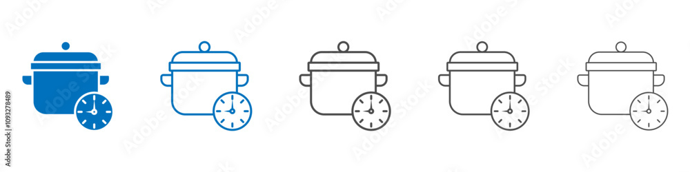 Poster cooking time icon vector set collection for web