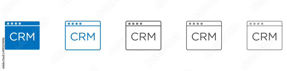 Poster crm icon vector set collection for web