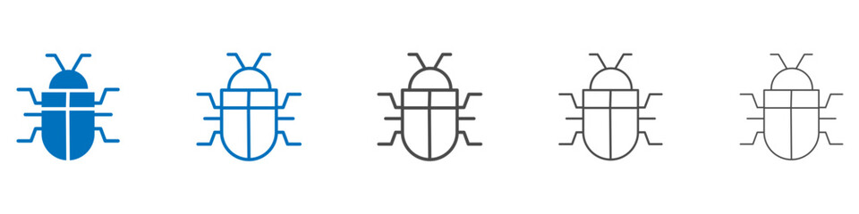 Computer bug icon vector set collection for web