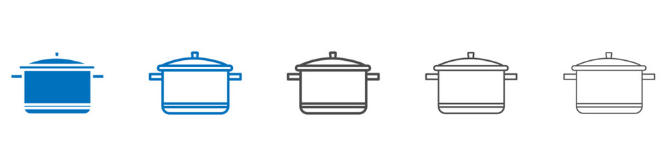 Cooking pot icon vector set collection for web