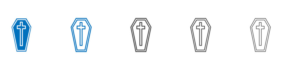 Coffin icon vector set collection for web