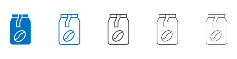 Coffee paper bag icon vector set collection for web