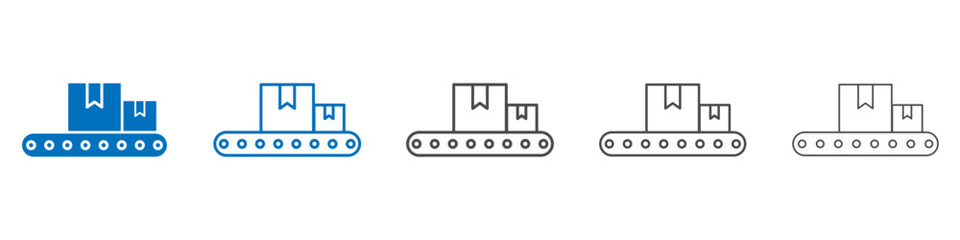 Conveyor belt icon vector set collection for web