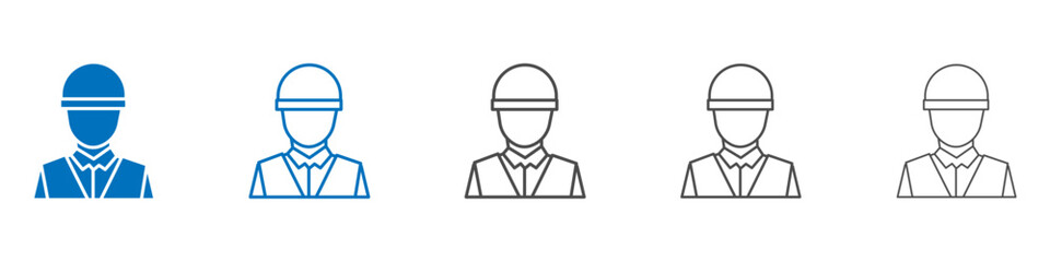 Construction worker icon vector set collection for web