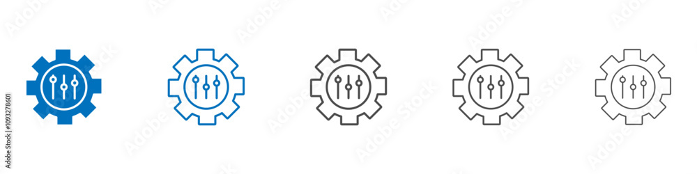Poster customization icon vector set collection for web
