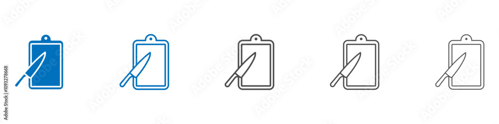 Poster cutting board with knife vector set collection for web