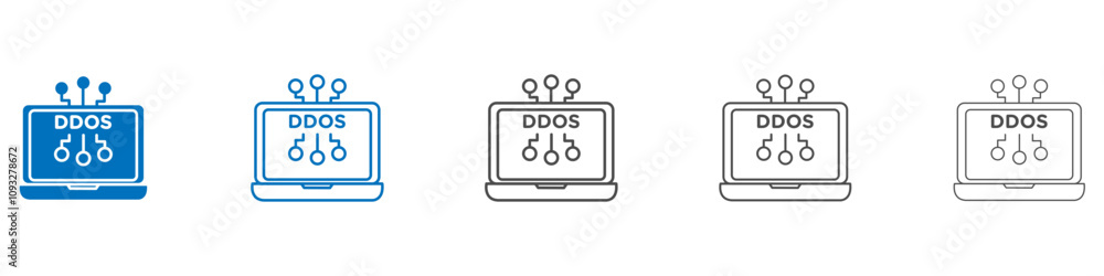 Aufkleber ddos icon vector set collection for web