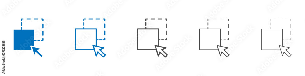 Poster drag and drop icon vector set collection for web