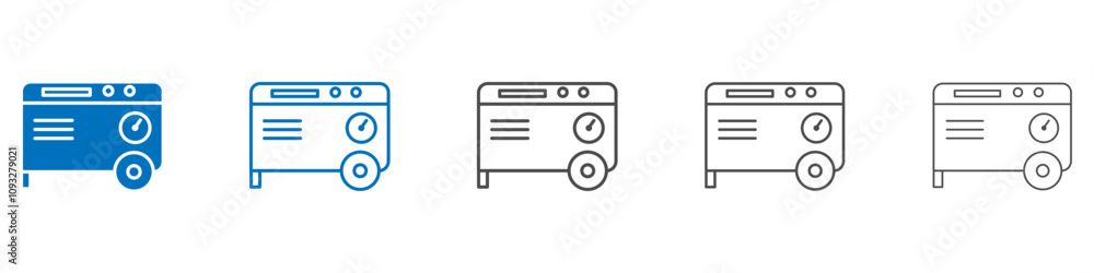 Poster electric generator icon vector set collection for web