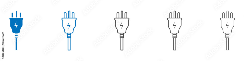 Poster electrical plug icon vector set collection for web