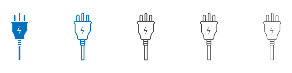 Electrical plug icon vector set collection for web