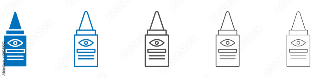 Aufkleber eye drop icon vector set collection for web