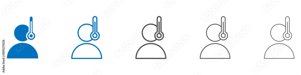 Poster fever icon vector set collection for web