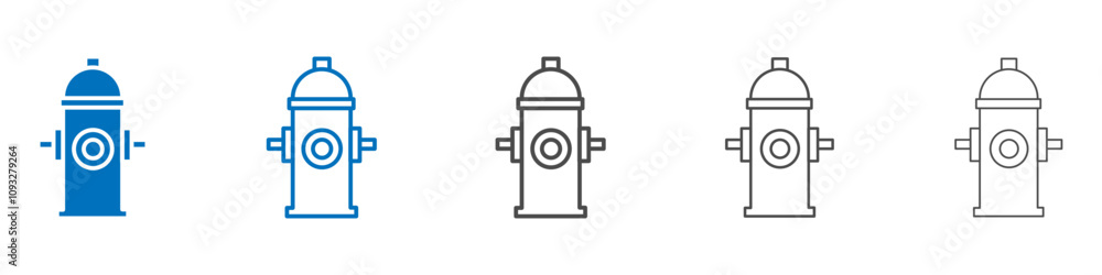 Poster fire hydrant icon vector set collection for web