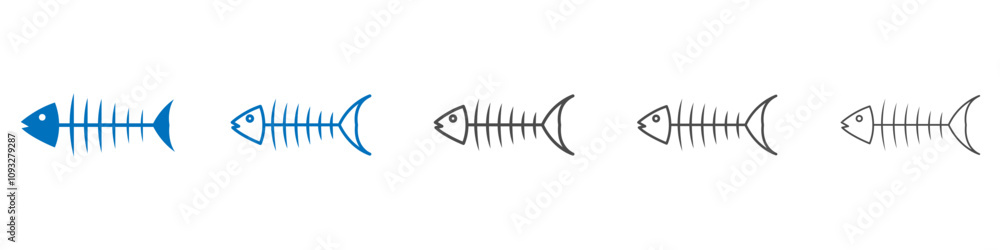Poster fishbone icon vector set collection for web