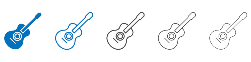 Guitar icon vector set collection for web