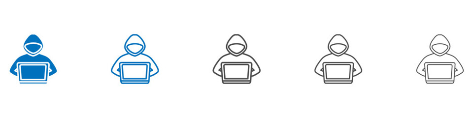 Hacker icon vector set collection for web