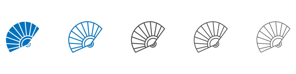 Hand fan icon vector set collection for web