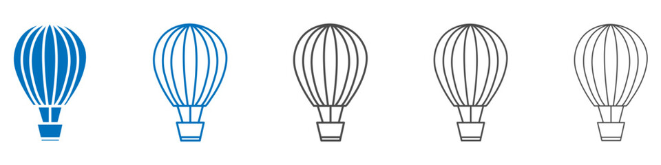 Hot air balloon icon vector set collection for web