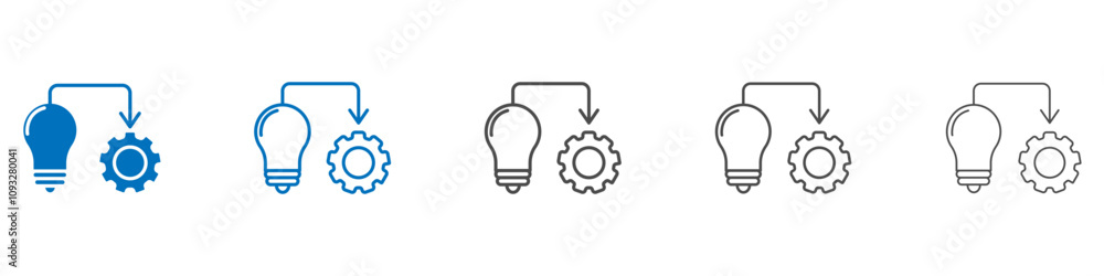 Poster implementation icon vector set collection for web