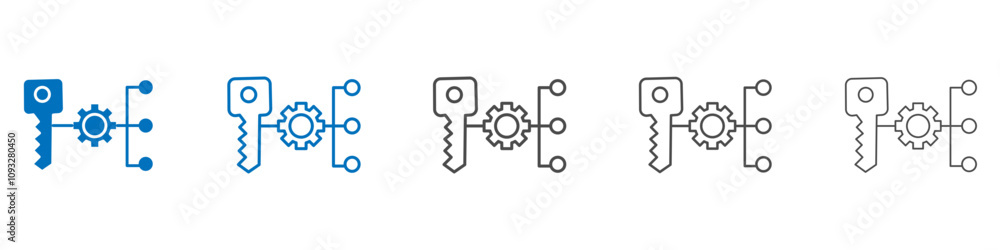 Poster key factor icon vector set collection for web