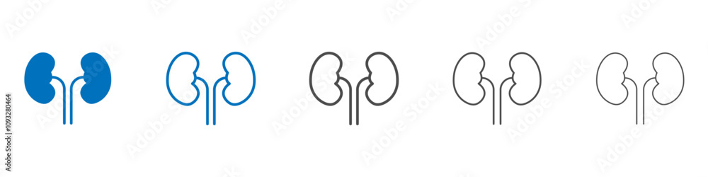 Poster kidney icon vector set collection for web