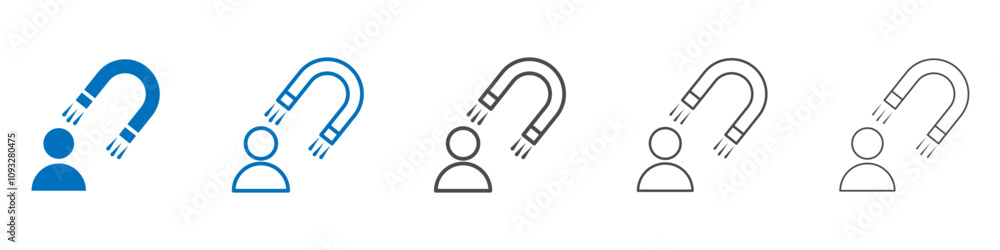 Poster lead generation icon vector set collection for web