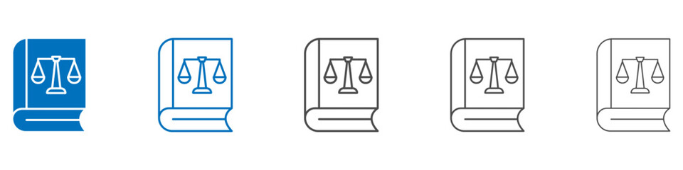 Law book icon vector set collection for web