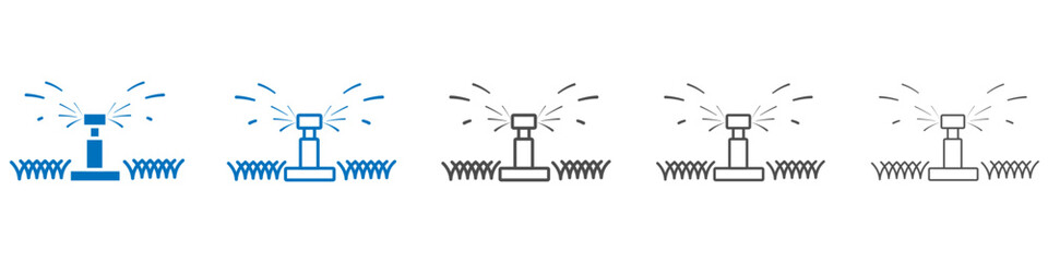 Lawn sprinkler icon vector set collection for web