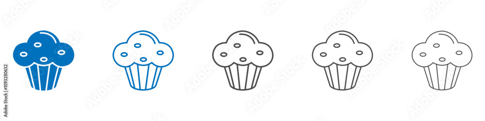 Poster muffin icon vector set collection for web