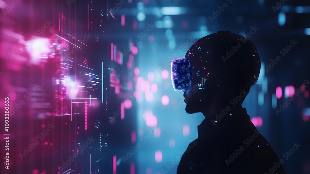 Aufkleber A team brainstorming session leveraging wearable AI trackers projecting 3D glowing collaborative workflows and 2D actionable steps. 4k resolution, Cinematic Scene