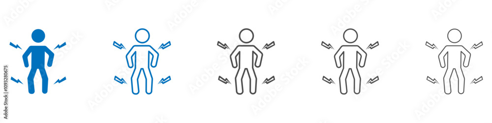 Poster myalgia icon vector set collection for web