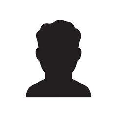 men head user profile avatar icon silhouette vector art flat design