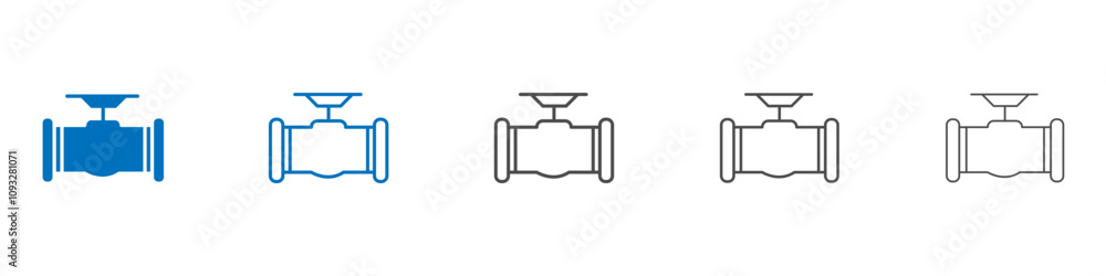 Poster pipe valve icon vector set collection for web