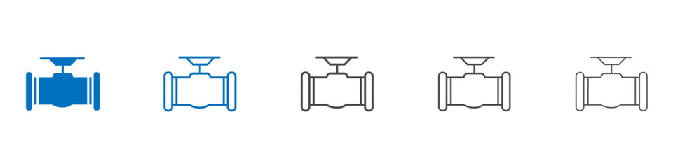 Pipe valve icon vector set collection for web