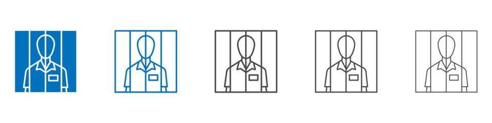 Prisoner icon vector set collection for web