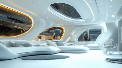 3d render of a modern living room