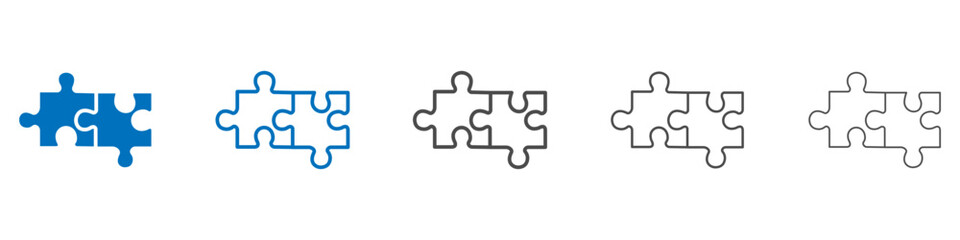 Puzzle icon vector set collection for web