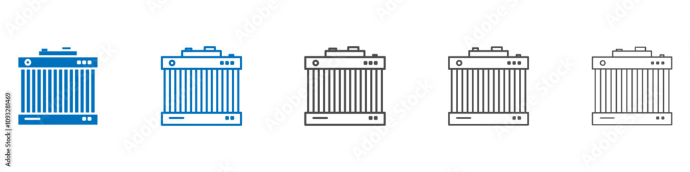 Poster radiator icon vector set collection for web