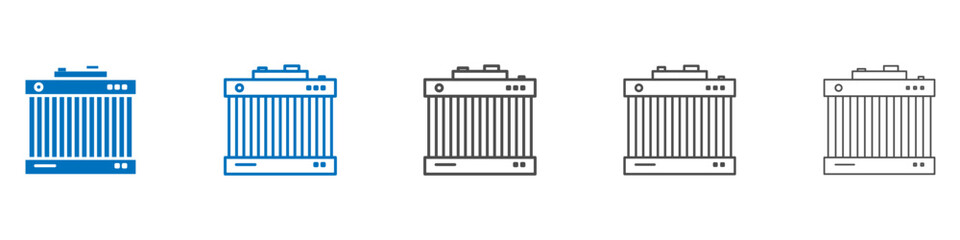 Radiator icon vector set collection for web
