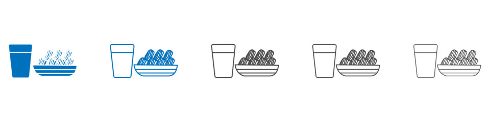 Ramadan iftar icon vector set collection for web