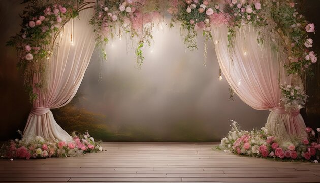 Maternity backdrop, wedding backdrop, photography background featuring floral designs