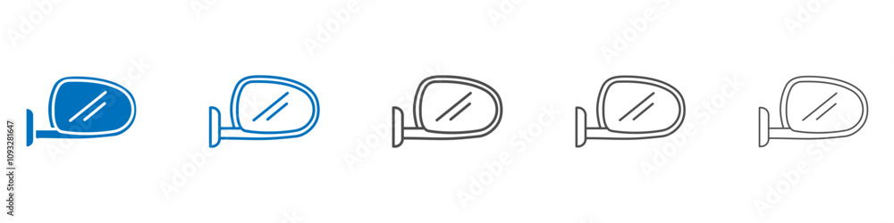 Poster side mirror icon vector set collection for web