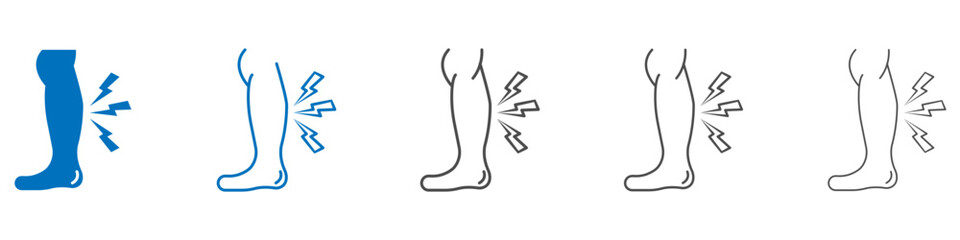Shin pain icon vector set collection for web