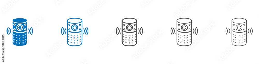 Poster smart speaker icon vector set collection for web
