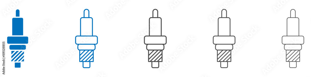 Poster spark plug icon vector set collection for web
