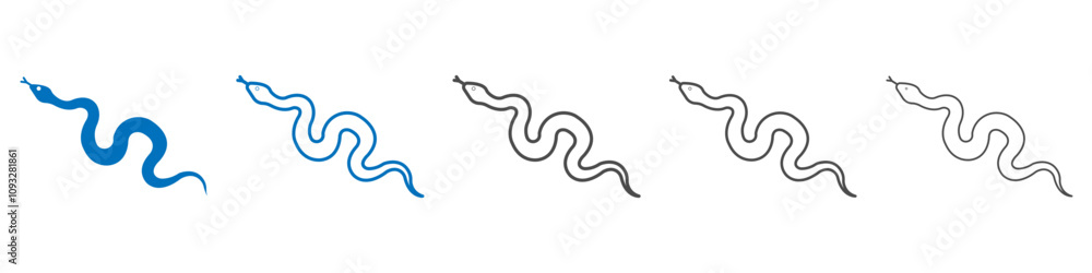 Poster snake icon vector set collection for web
